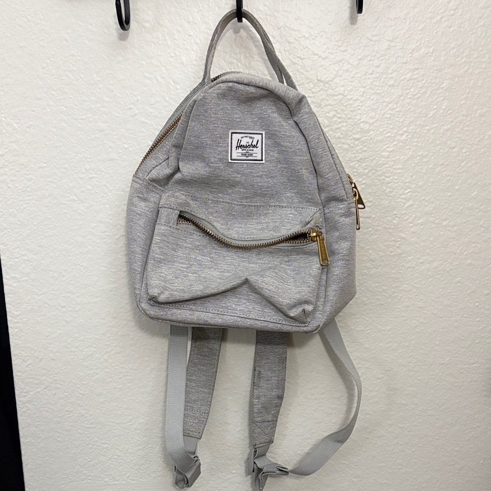 Herschel Supply Co. Nova Mini Crosshatch Backpack Light Gray - Red Stripe Lining